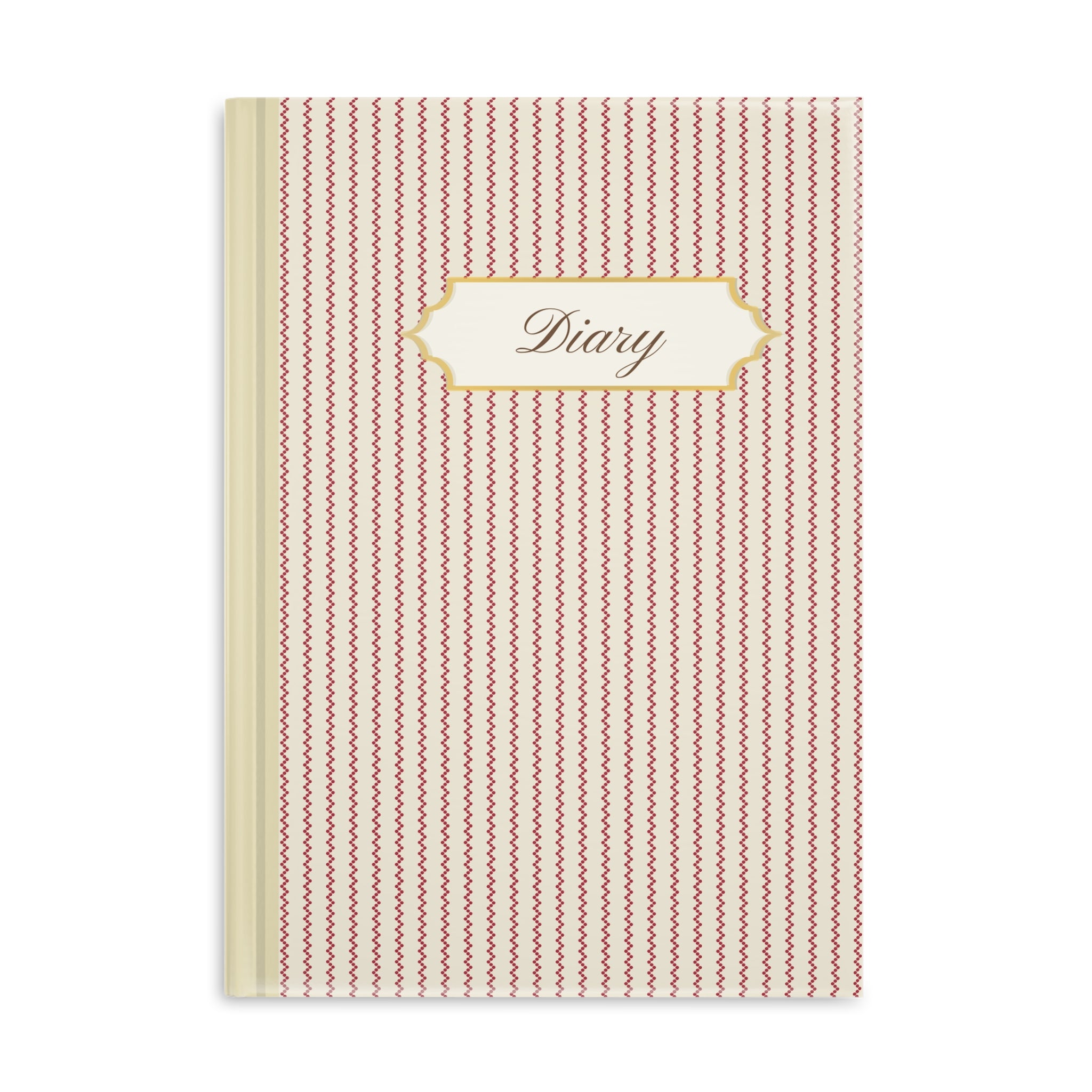 Diary Hardcover Notebook — Vintage Red Stripe Puffy Cover