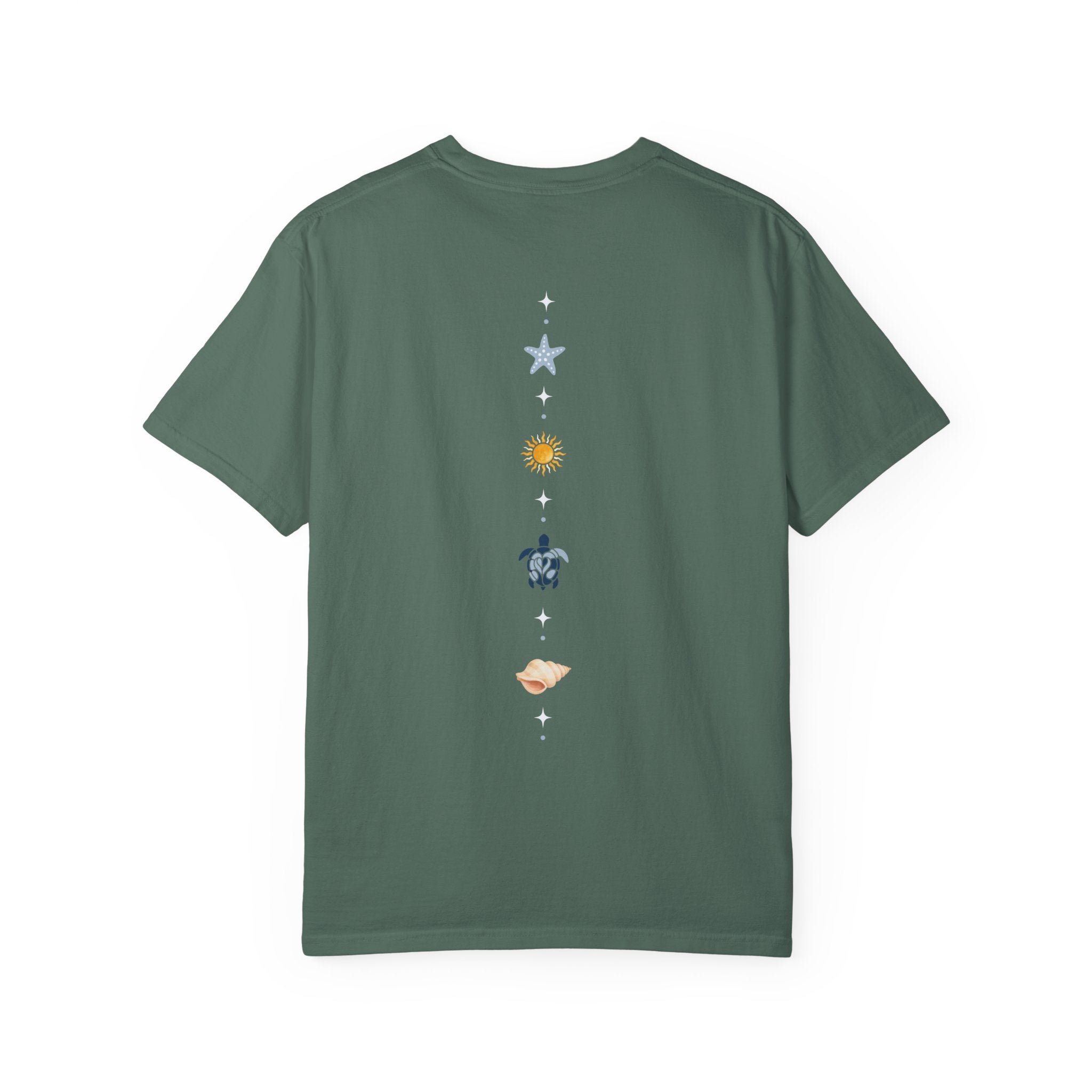 Celestial Icons back print T-Shirt | sun star moon planets