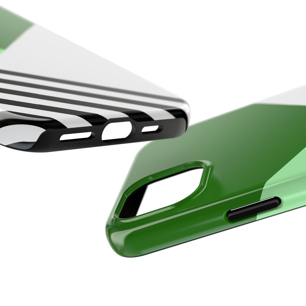 Green Geometric Stripe Phone Case | Tough Phone Cases