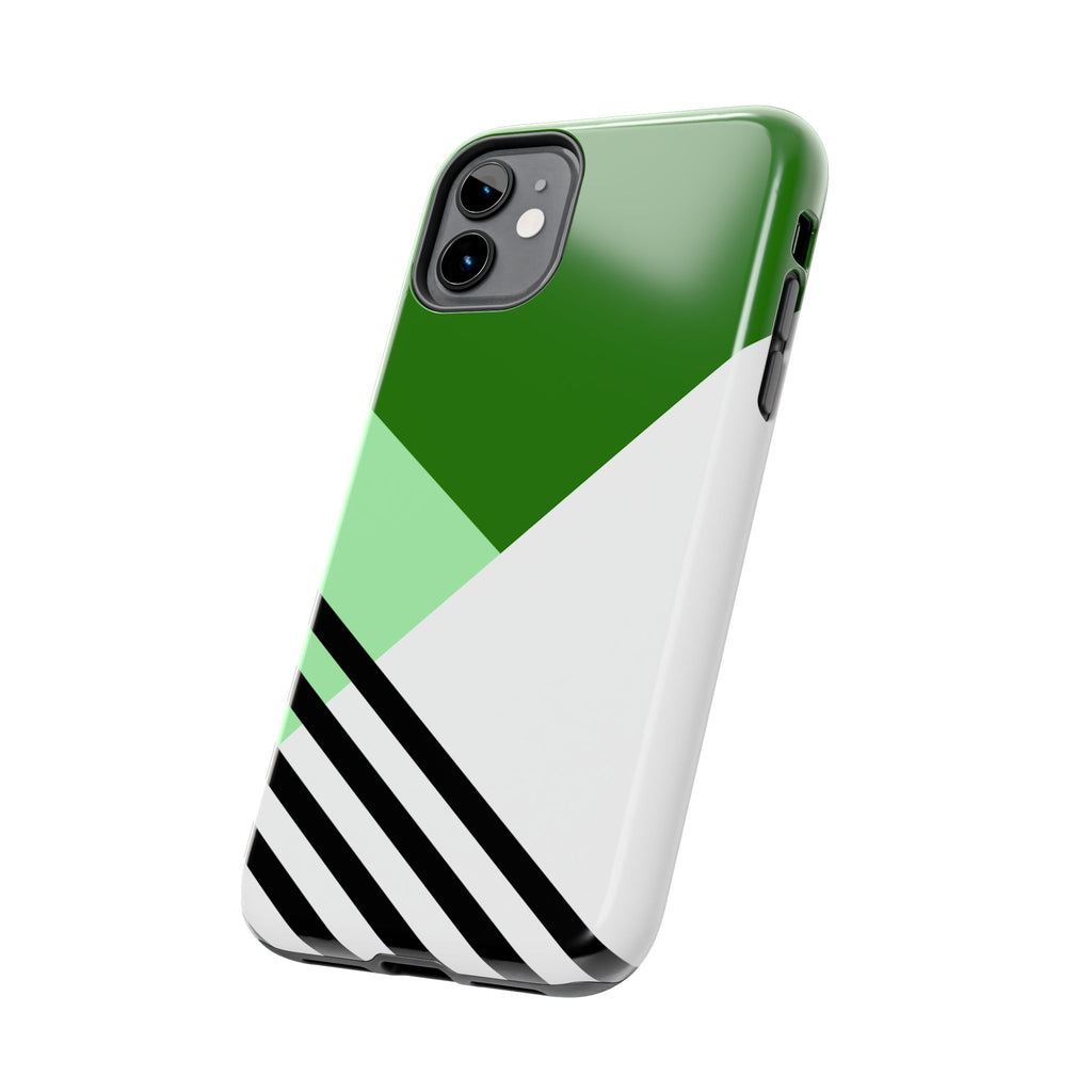 Green Geometric Stripe Phone Case | Tough Phone Cases