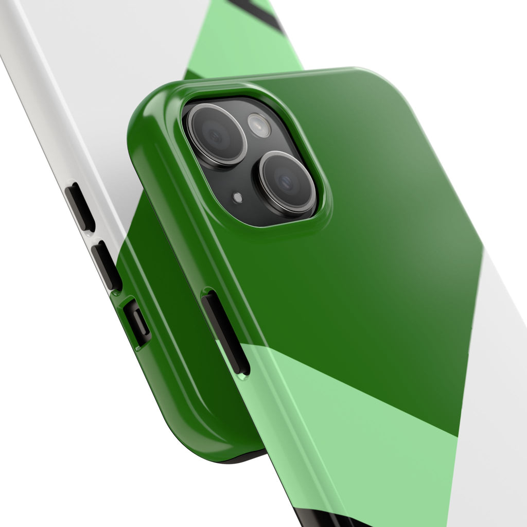 Green Geometric Stripe Phone Case | Tough Phone Cases
