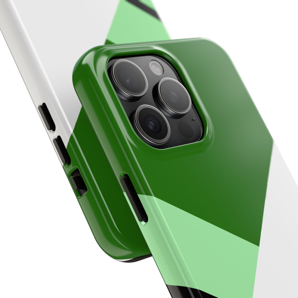 Green Geometric Stripe Phone Case | Tough Phone Cases