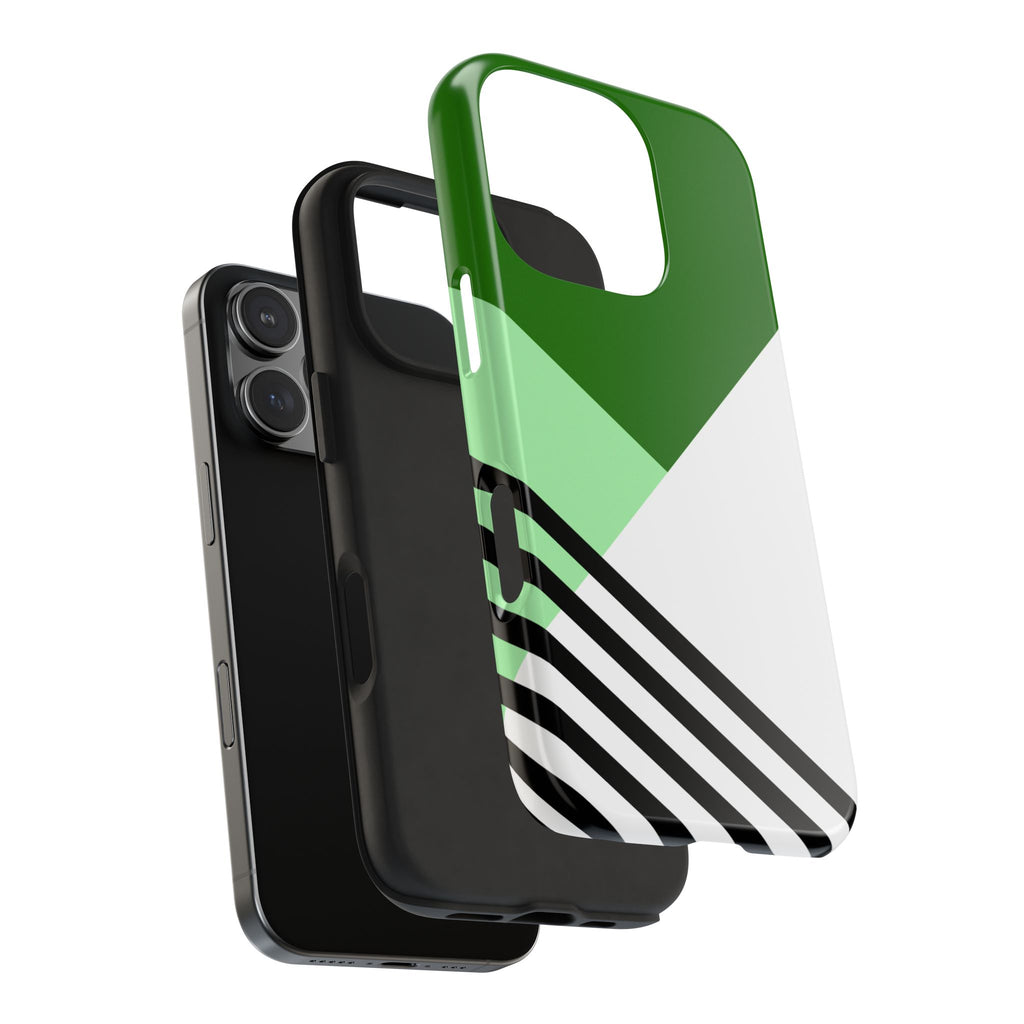 Green Geometric Stripe Phone Case | Tough Phone Cases