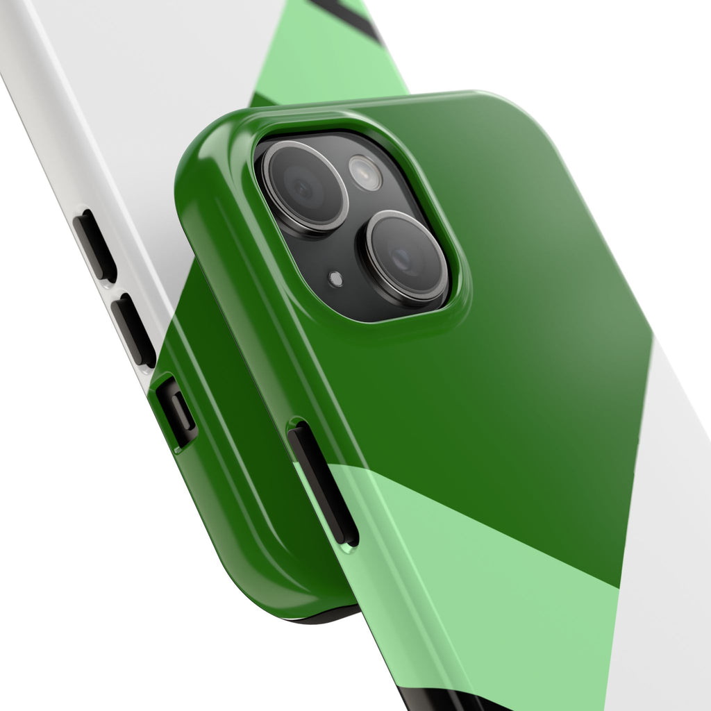 Green Geometric Stripe Phone Case | Tough Phone Cases