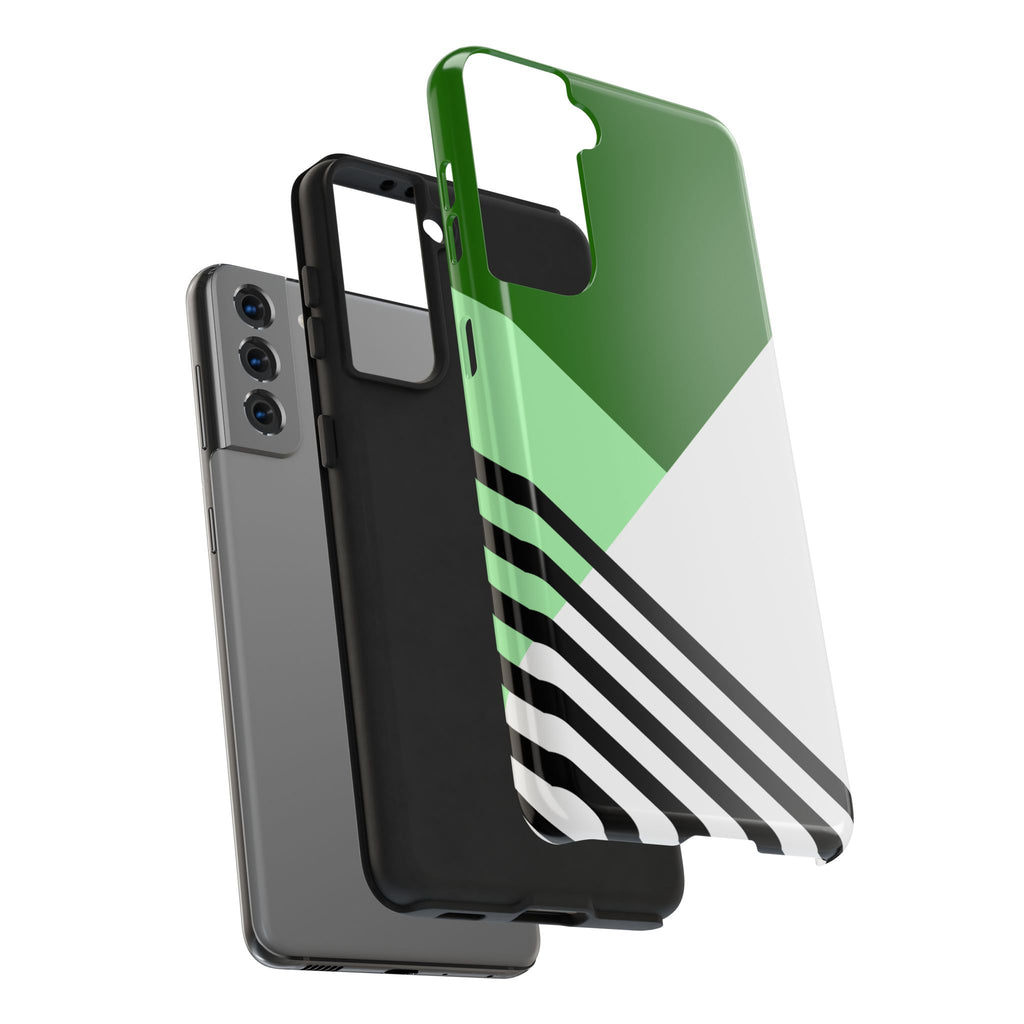 Green Geometric Stripe Phone Case | Tough Phone Cases