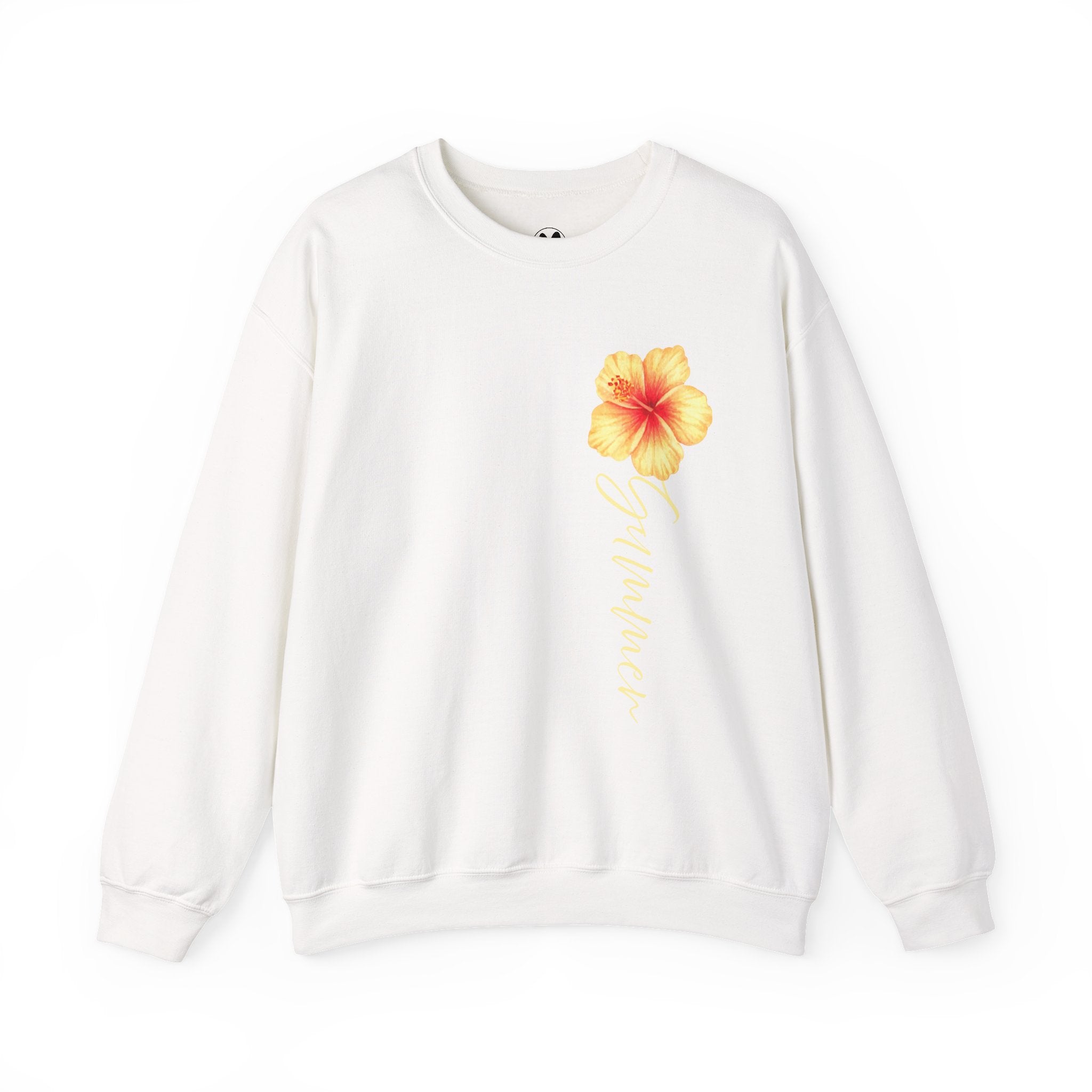 Yellow Hibiscus Floral Crewneck sweatshirt | tropical flower design