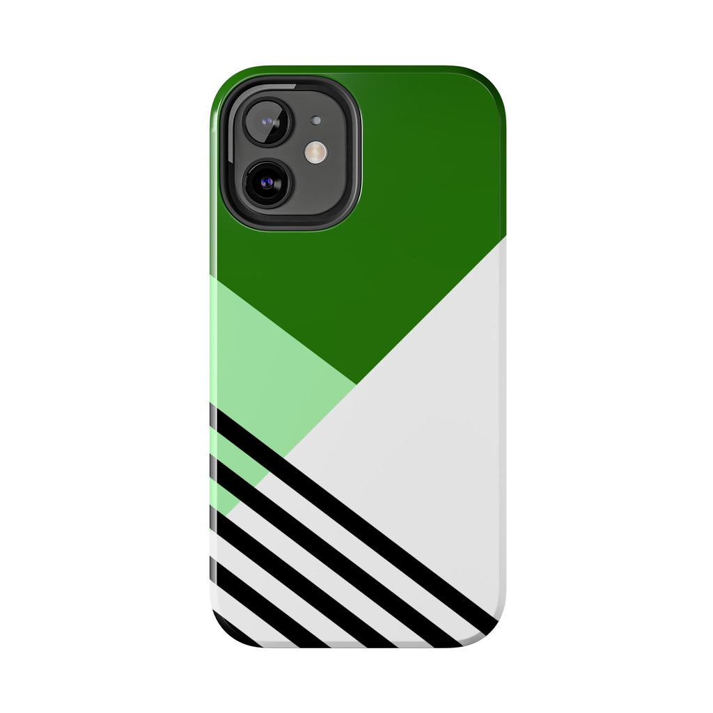 Green Geometric Stripe Phone Case | Tough Phone Cases