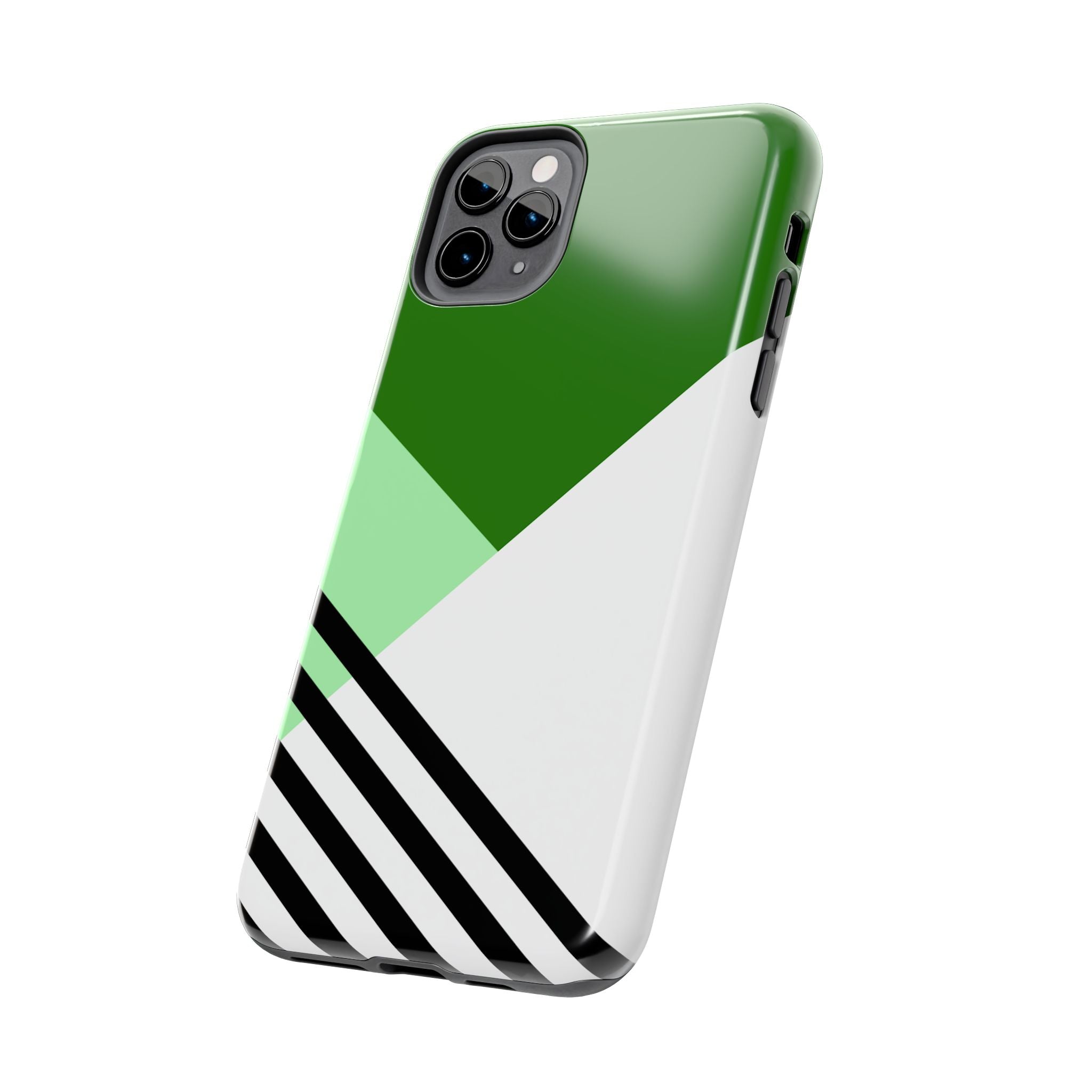 Green Geometric Stripe Phone Case | Tough Phone Cases