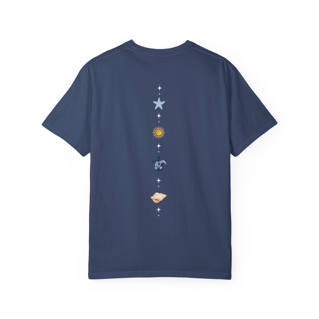 Celestial Icons back print T-Shirt | sun star moon planets