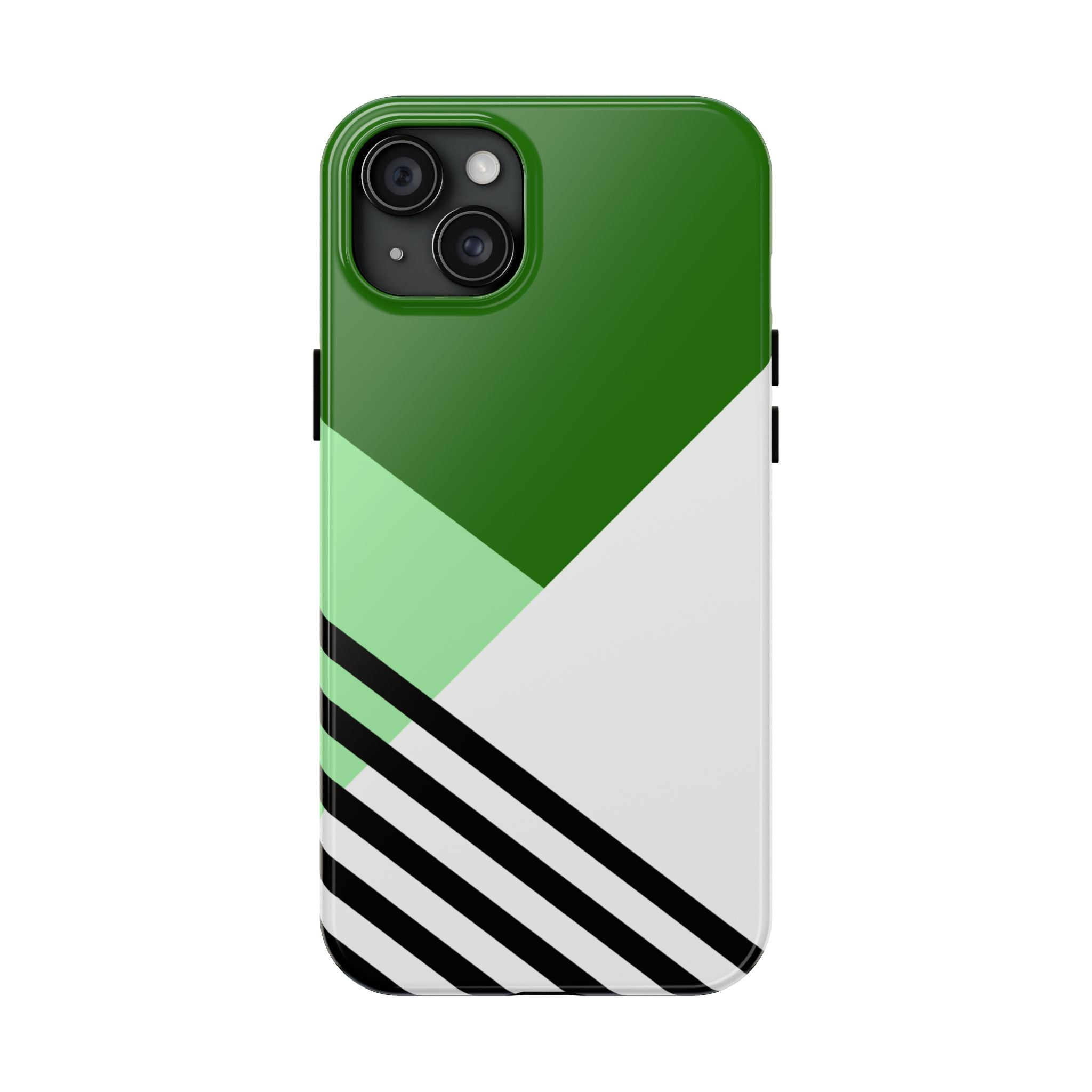 Green Geometric Stripe Phone Case | Tough Phone Cases