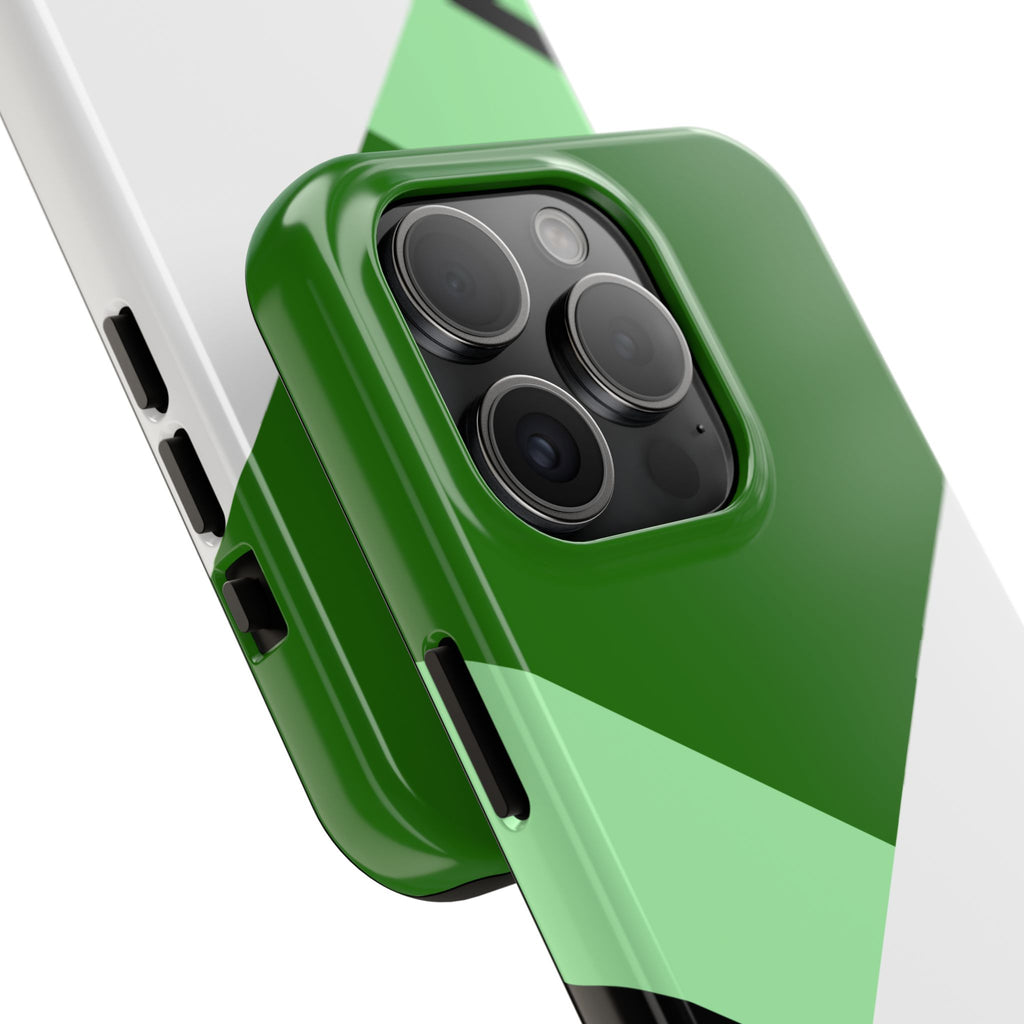 Green Geometric Stripe Phone Case | Tough Phone Cases