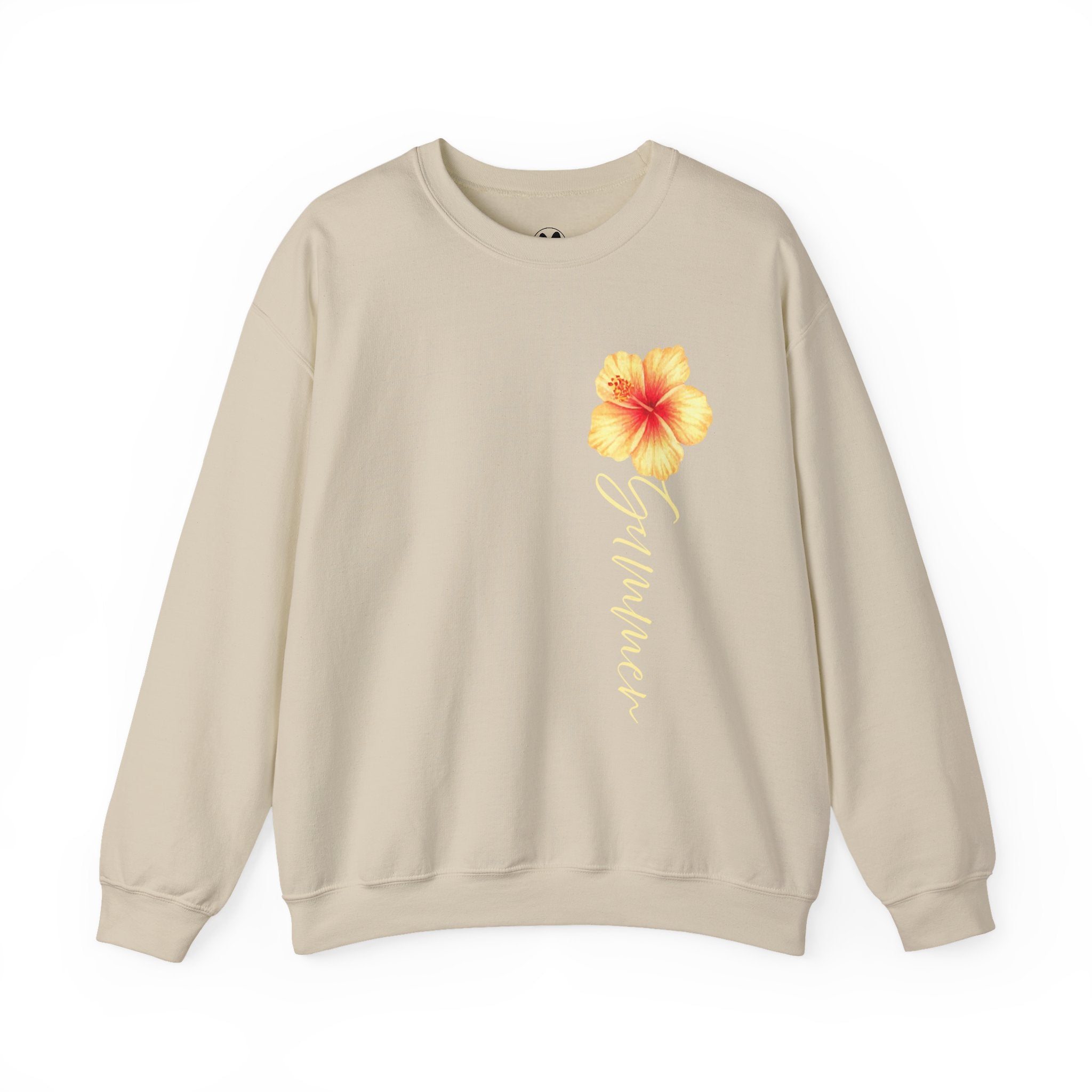 Yellow Hibiscus Floral Crewneck sweatshirt | tropical flower design