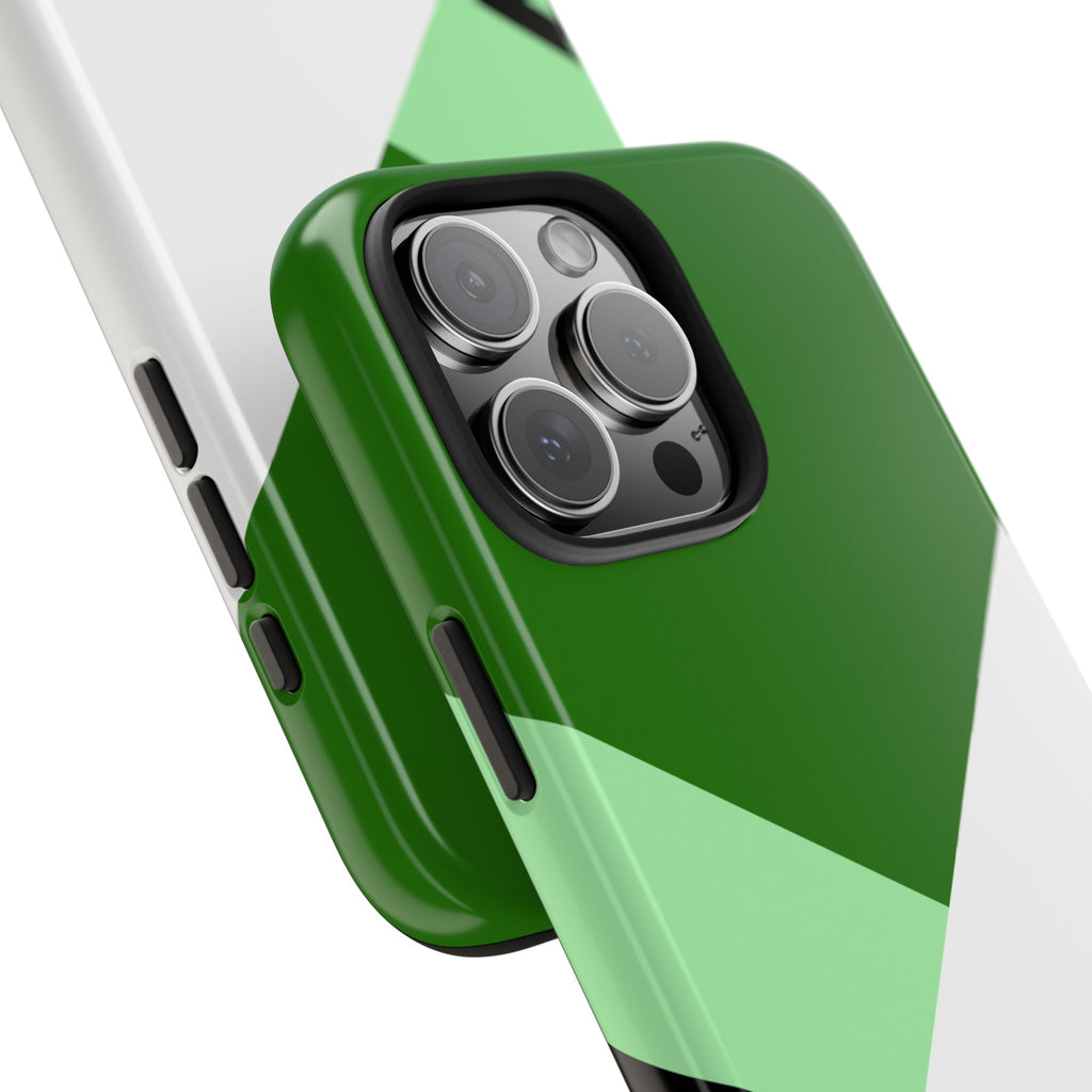 Green Geometric Stripe Phone Case | Tough Phone Cases