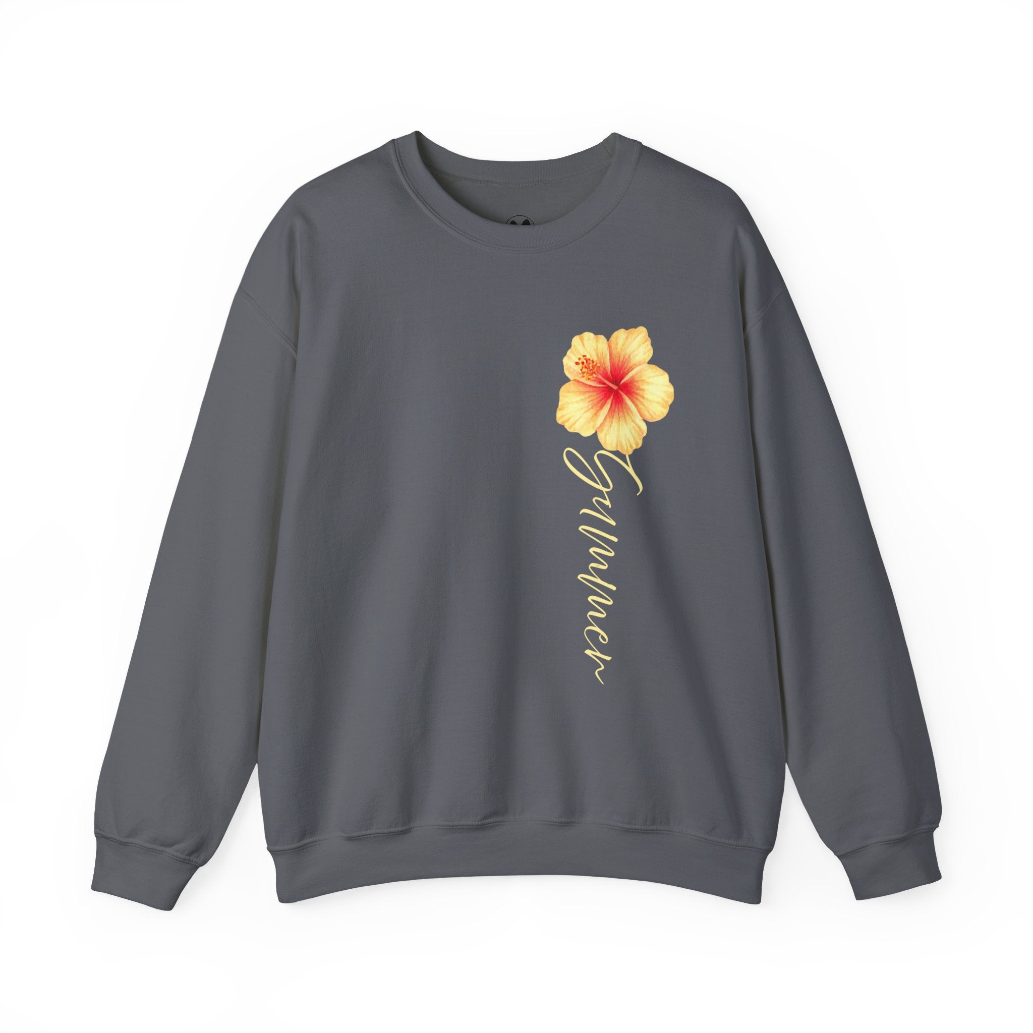 Yellow Hibiscus Floral Crewneck sweatshirt | tropical flower design