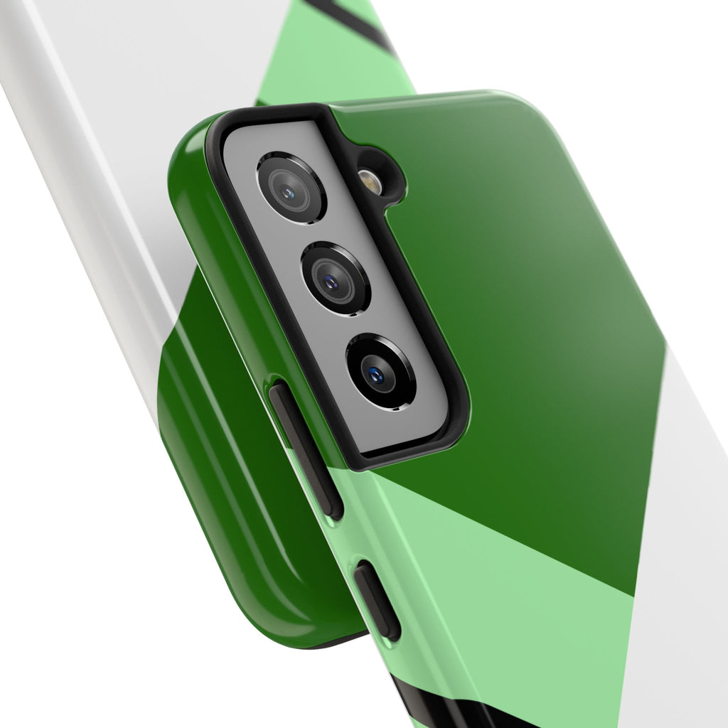 Green Geometric Stripe Phone Case | Tough Phone Cases