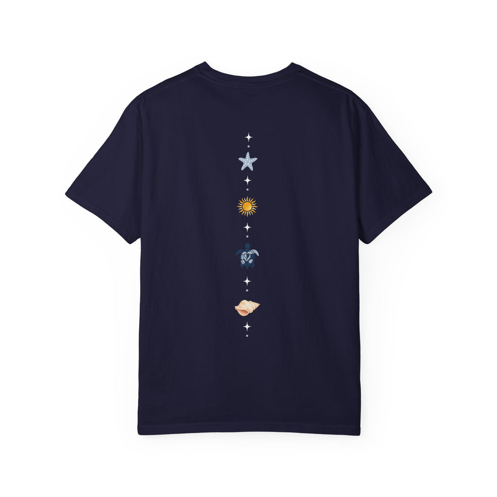 Celestial Icons back print T-Shirt | sun star moon planets