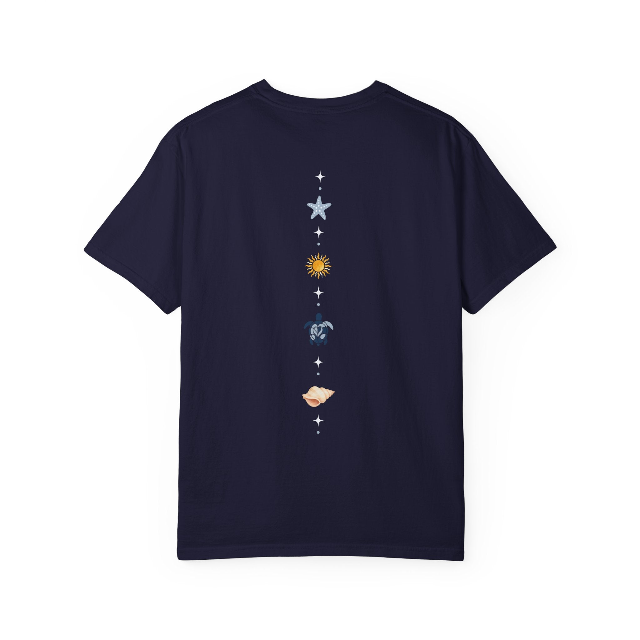 Celestial Icons back print T-Shirt | sun star moon planets