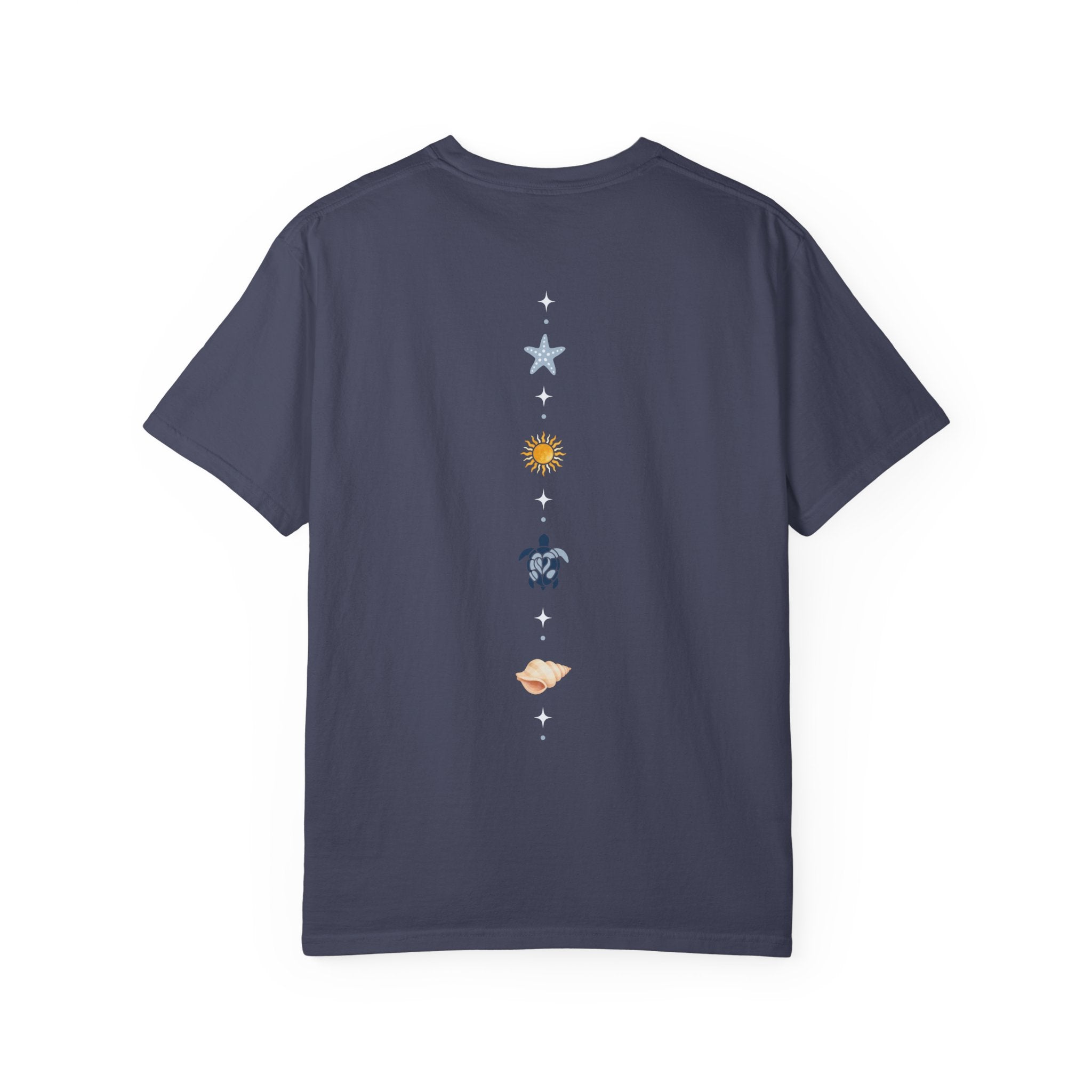 Celestial Icons back print T-Shirt | sun star moon planets