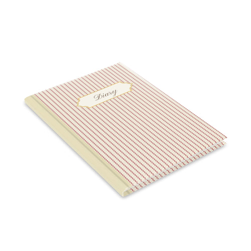 Diary Hardcover Notebook — Vintage Red Stripe Puffy Cover