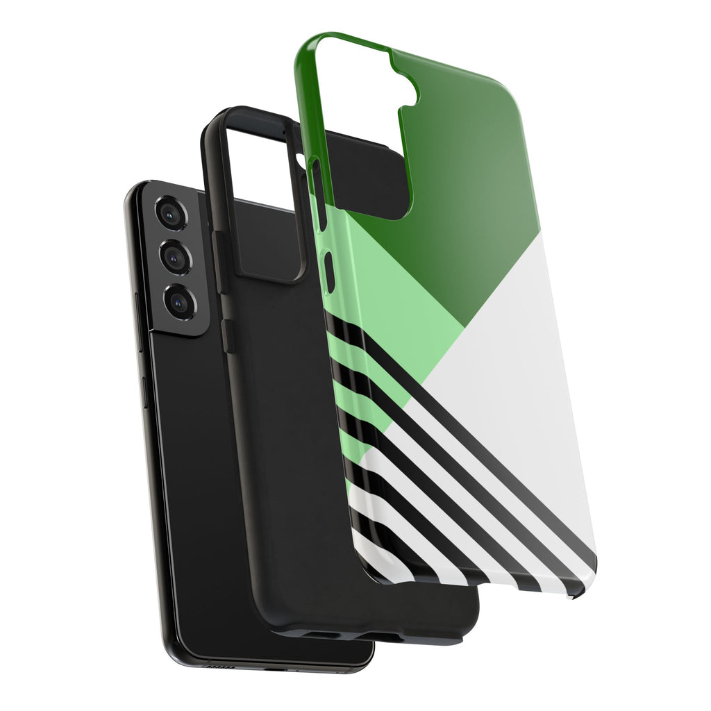 Green Geometric Stripe Phone Case | Tough Phone Cases