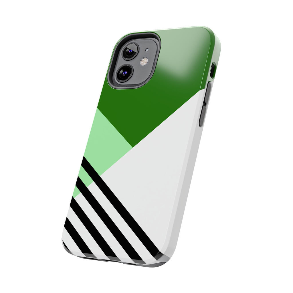 Green Geometric Stripe Phone Case | Tough Phone Cases