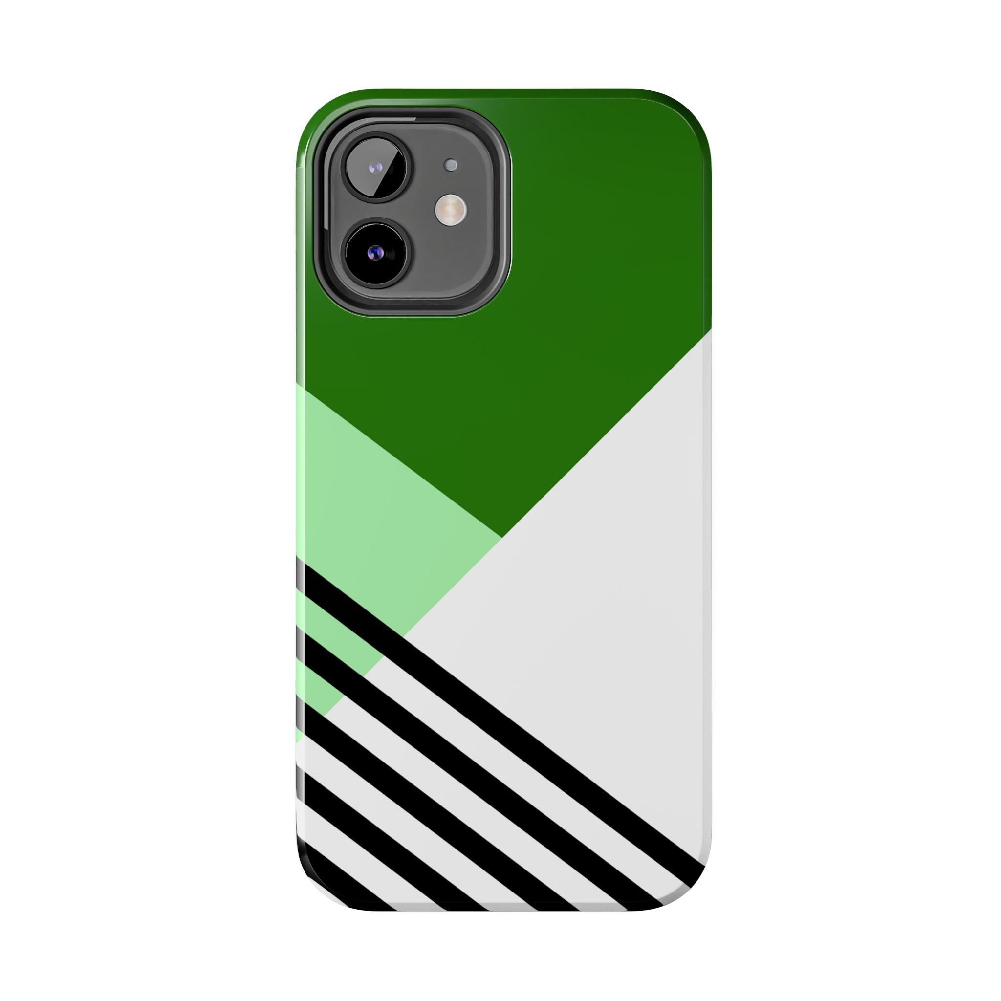 Green Geometric Stripe Phone Case | Tough Phone Cases