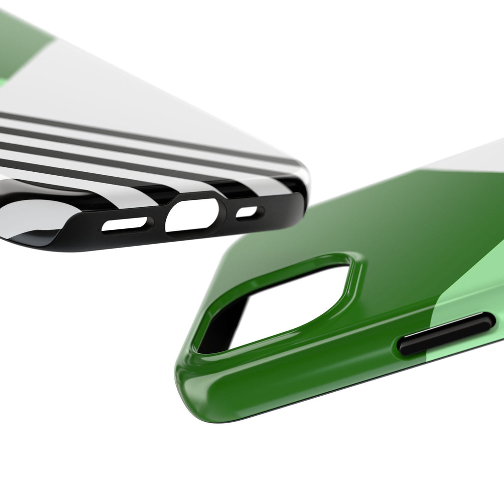 Green Geometric Stripe Phone Case | Tough Phone Cases