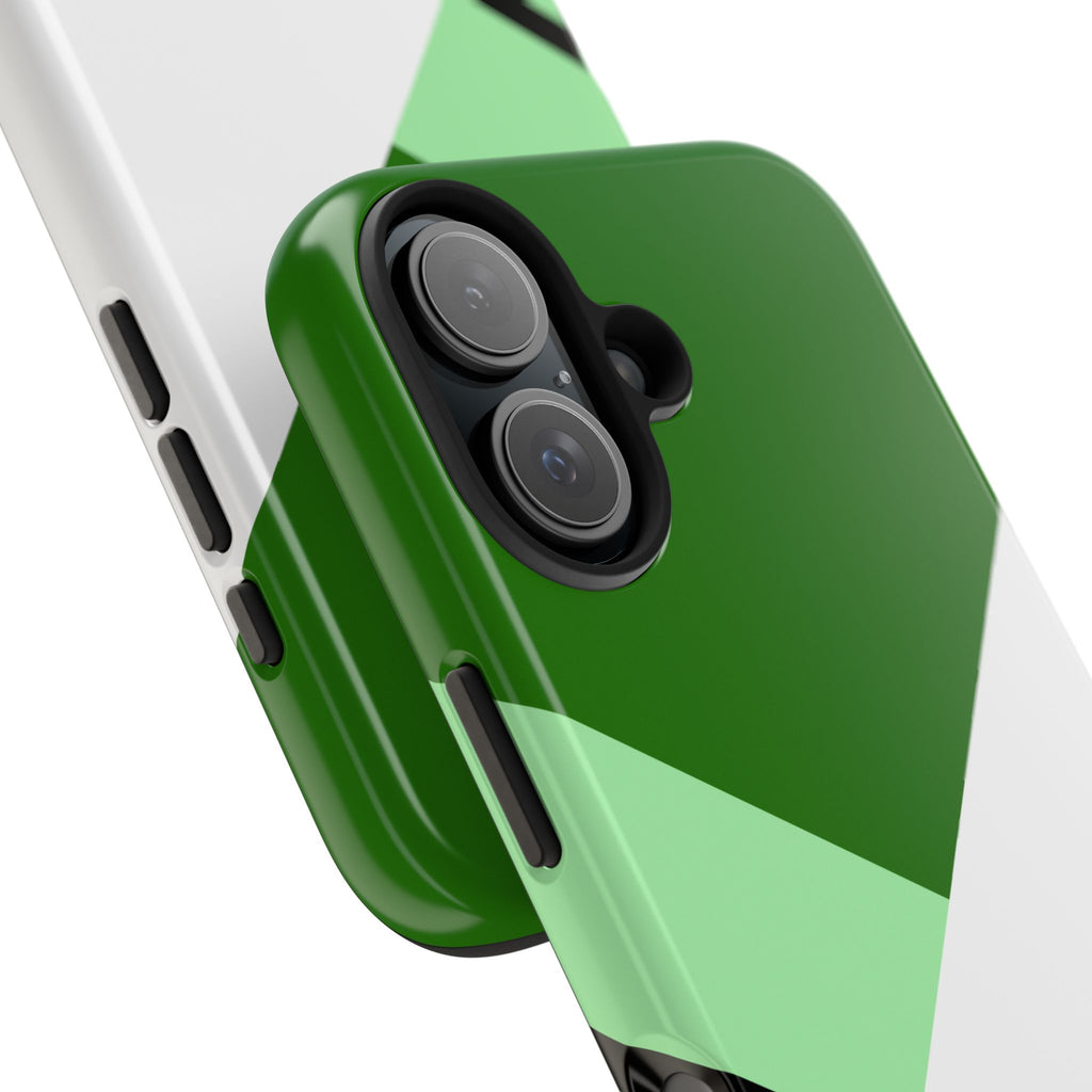 Green Geometric Stripe Phone Case | Tough Phone Cases