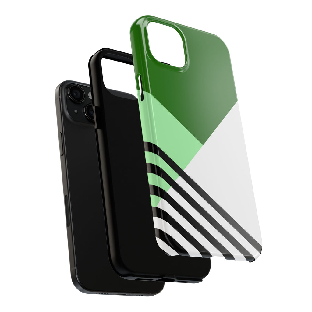 Green Geometric Stripe Phone Case | Tough Phone Cases