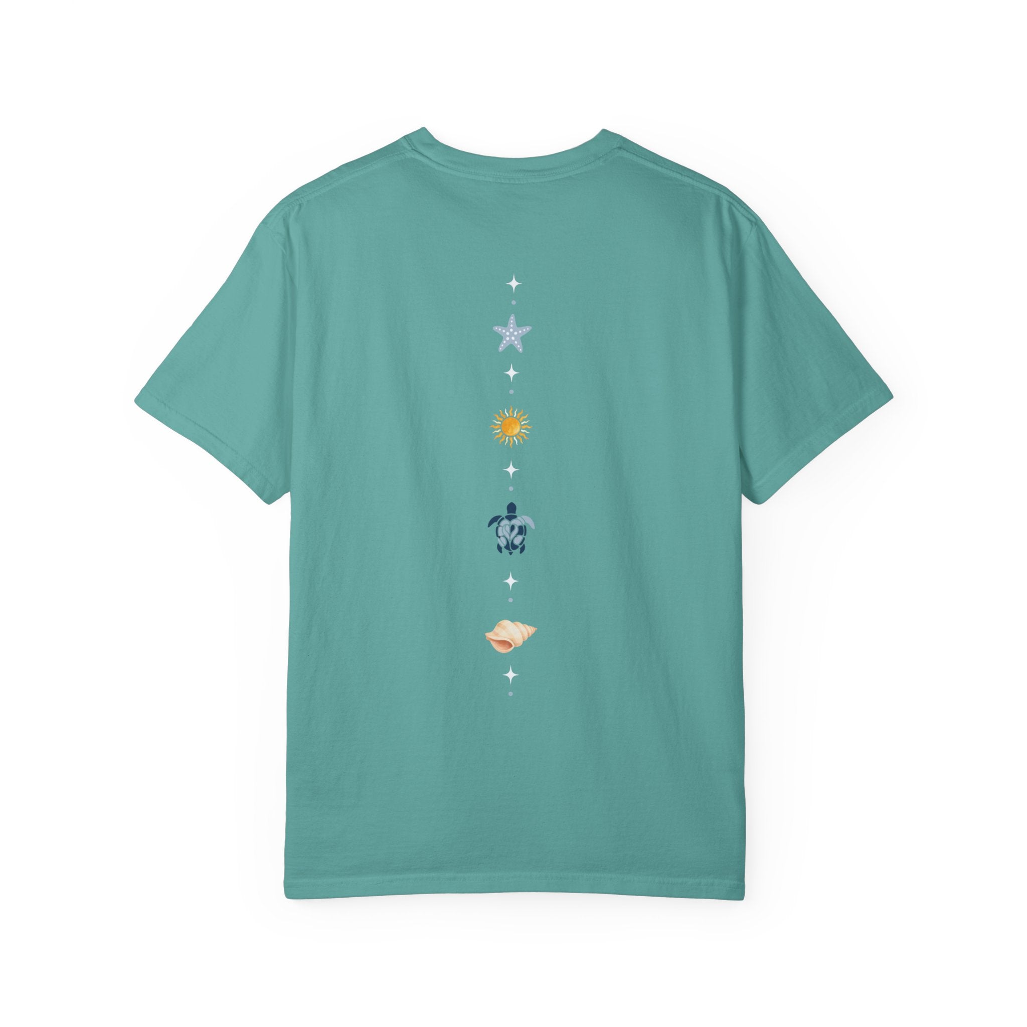 Celestial Icons back print T-Shirt | sun star moon planets