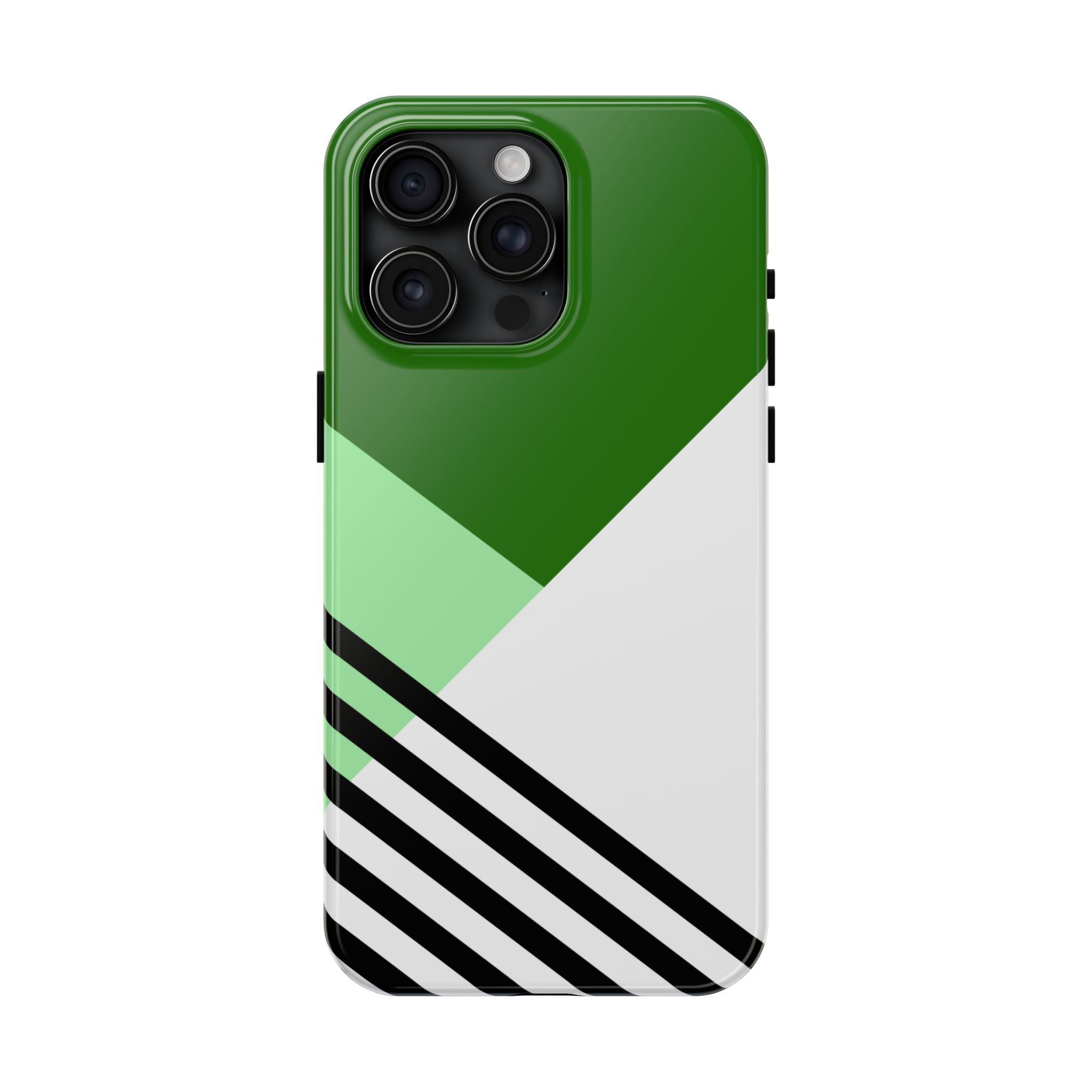 Green Geometric Stripe Phone Case | Tough Phone Cases