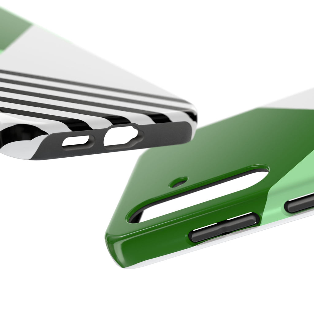 Green Geometric Stripe Phone Case | Tough Phone Cases