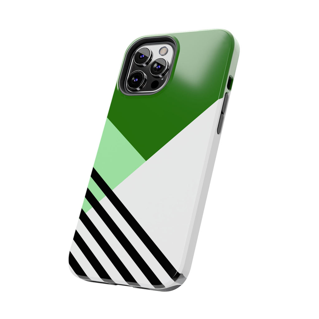 Green Geometric Stripe Phone Case | Tough Phone Cases