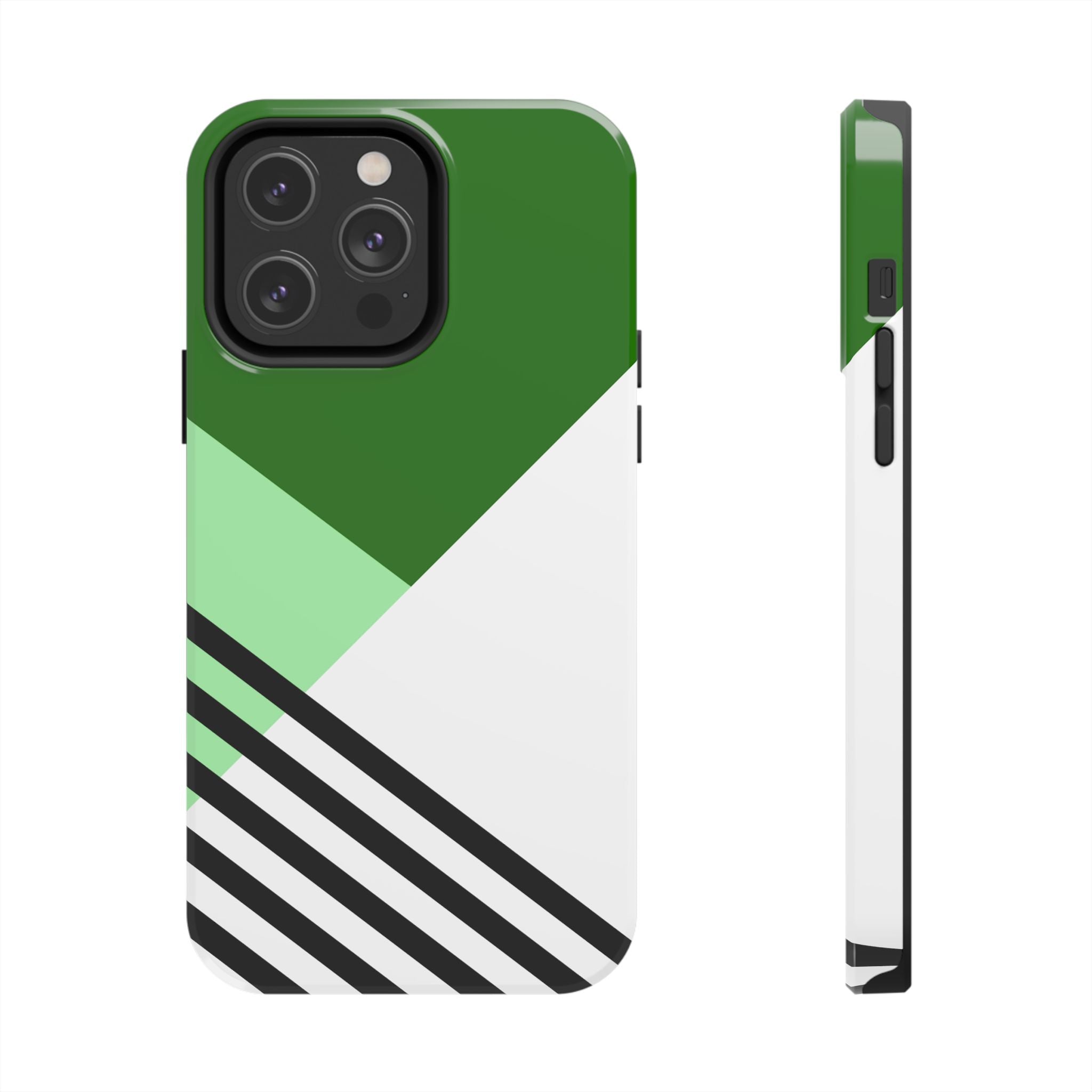 Green Geometric Stripe Phone Case | Tough Phone Cases