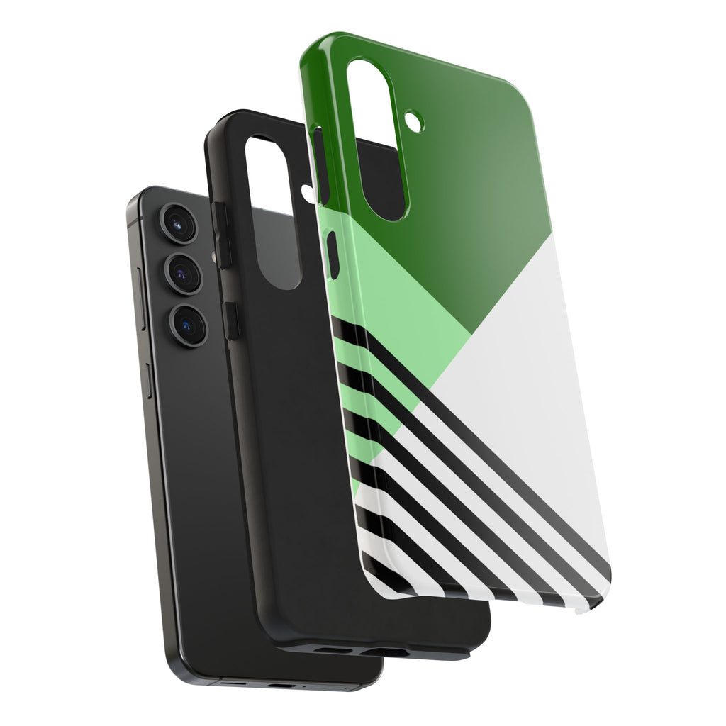 Green Geometric Stripe Phone Case | Tough Phone Cases