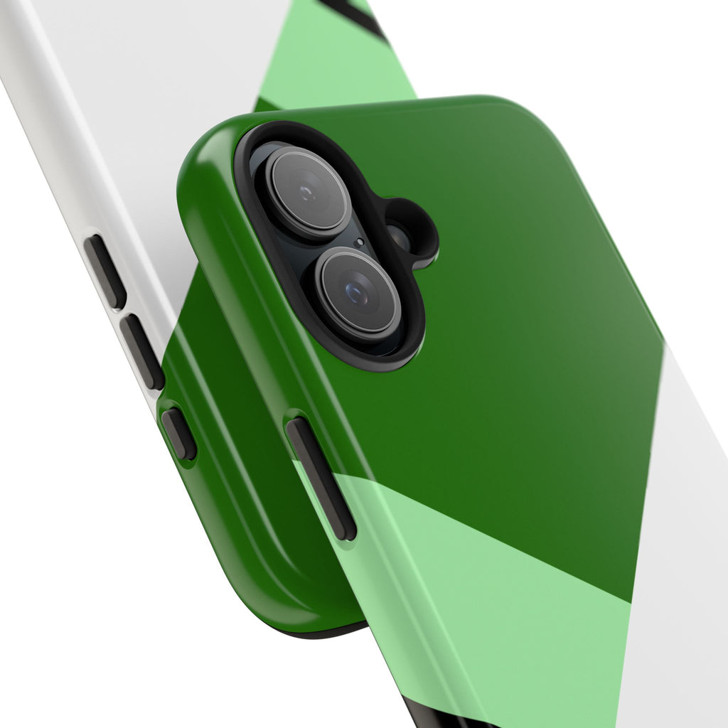 Green Geometric Stripe Phone Case | Tough Phone Cases