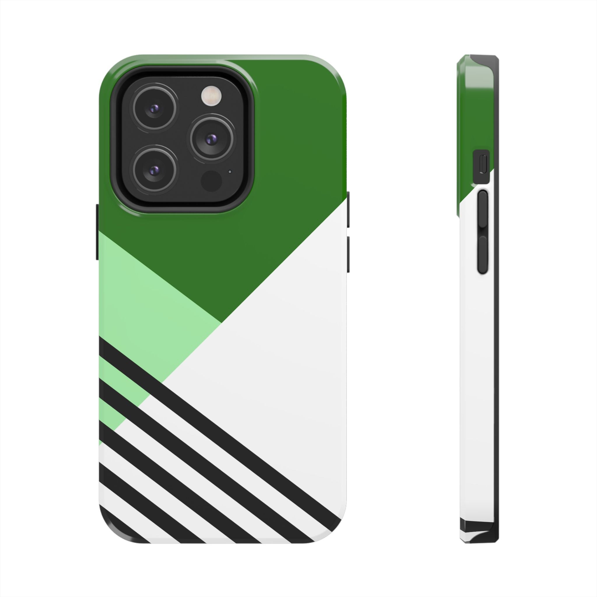 Green Geometric Stripe Phone Case | Tough Phone Cases