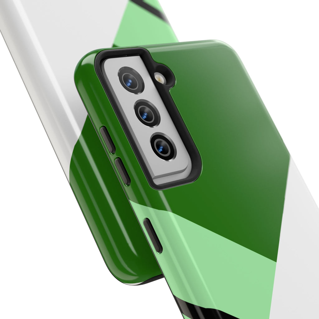 Green Geometric Stripe Phone Case | Tough Phone Cases