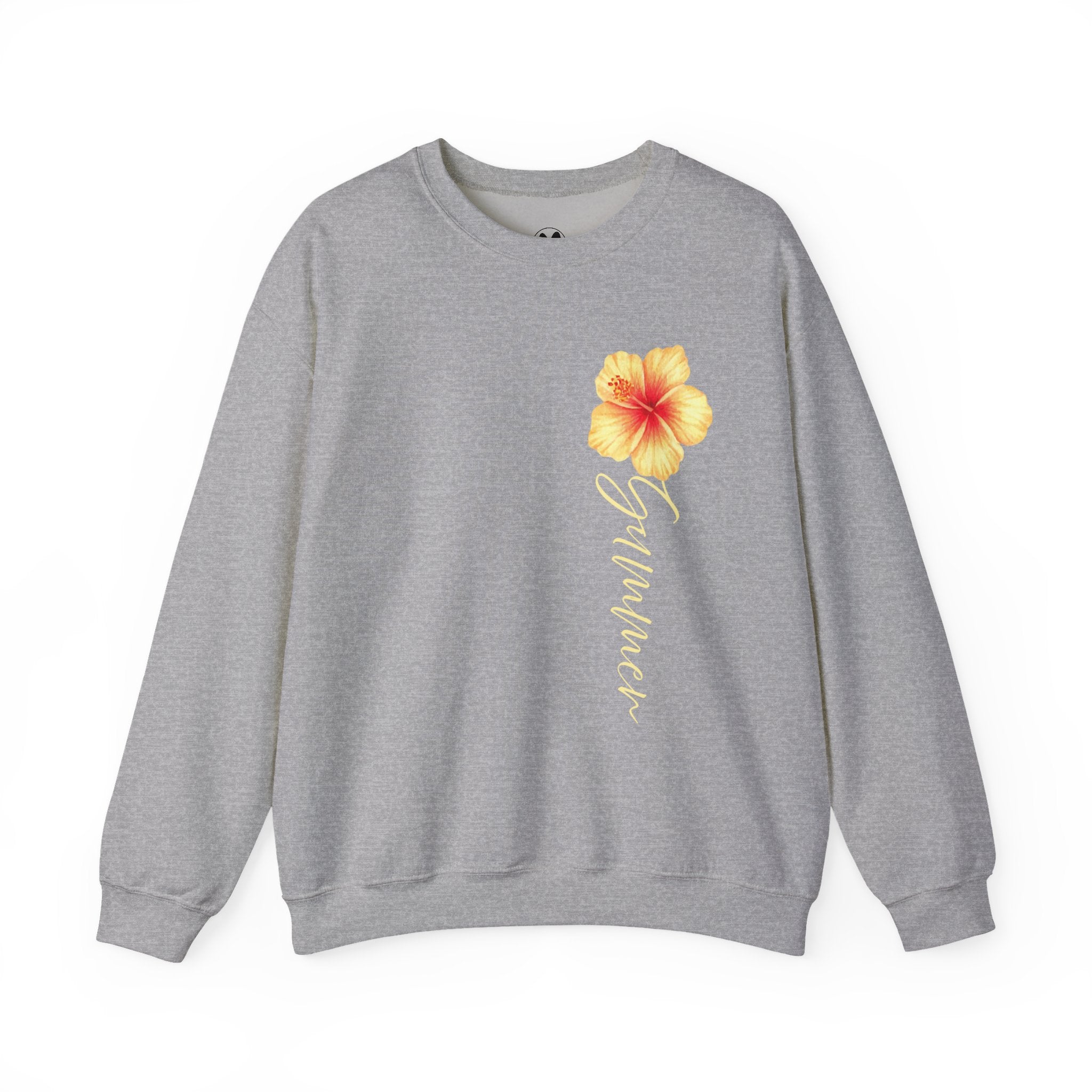 Yellow Hibiscus Floral Crewneck sweatshirt | tropical flower design