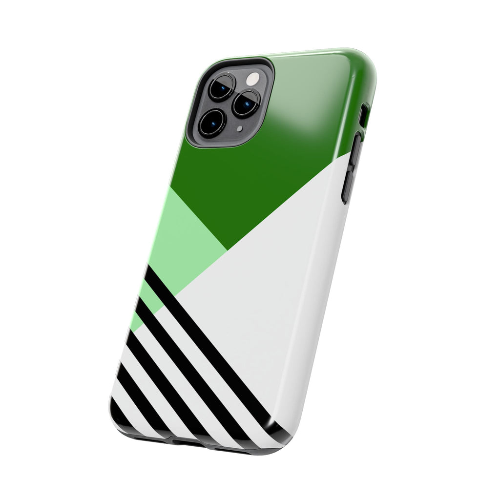 Green Geometric Stripe Phone Case | Tough Phone Cases