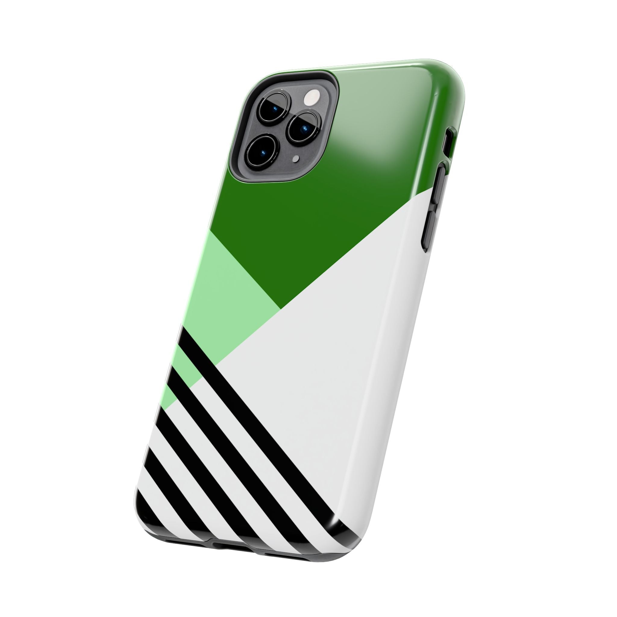 Green Geometric Stripe Phone Case | Tough Phone Cases