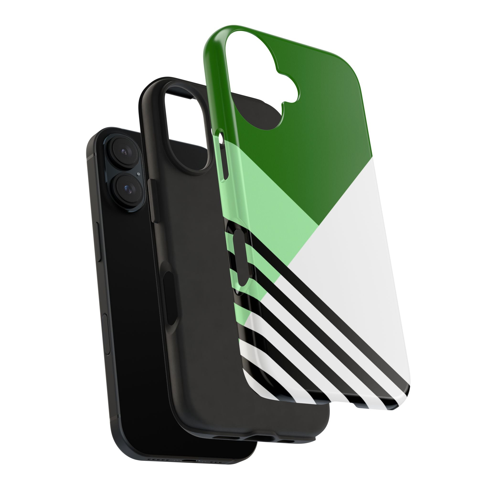 Green Geometric Stripe Phone Case | Tough Phone Cases