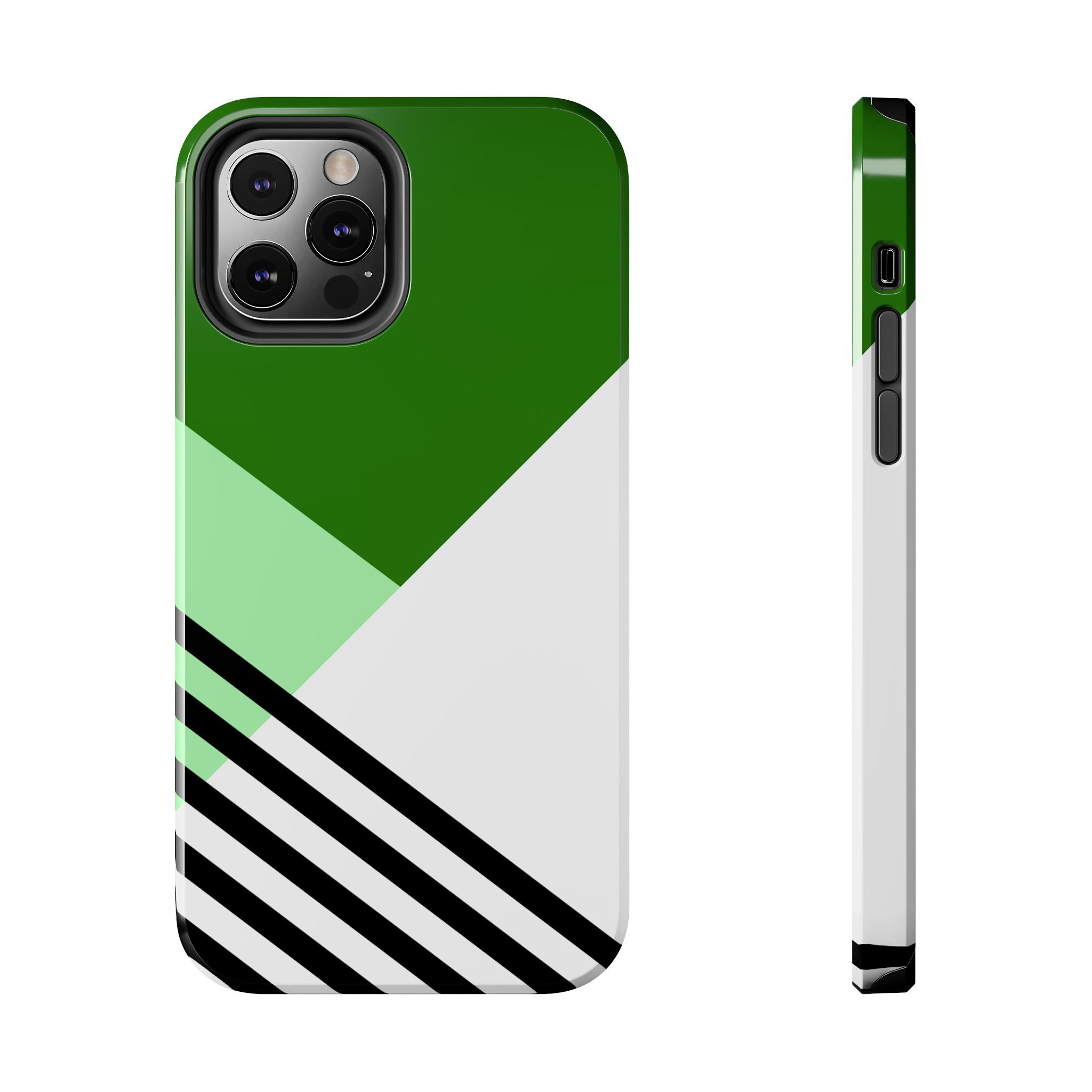 Green Geometric Stripe Phone Case | Tough Phone Cases