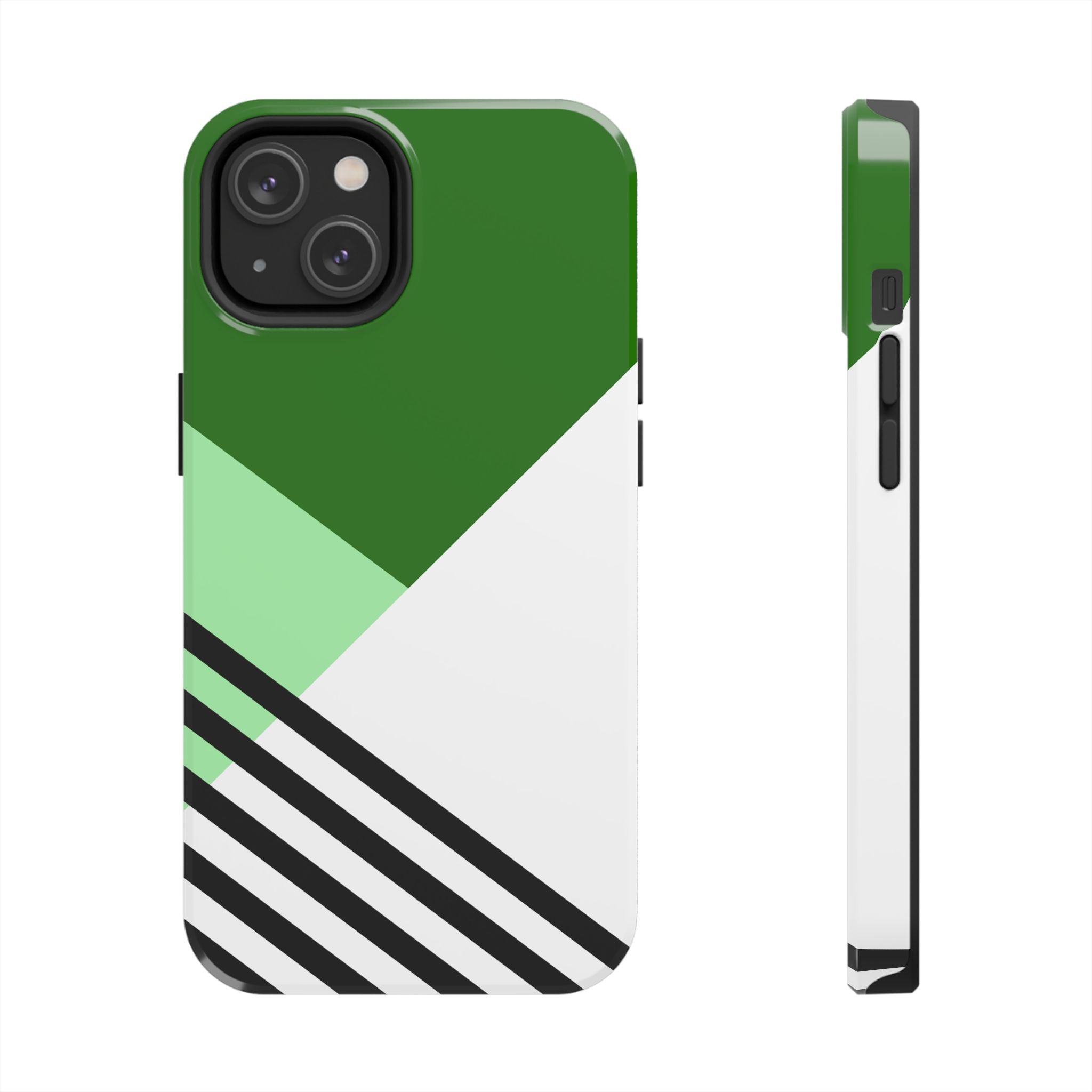 Green Geometric Stripe Phone Case | Tough Phone Cases