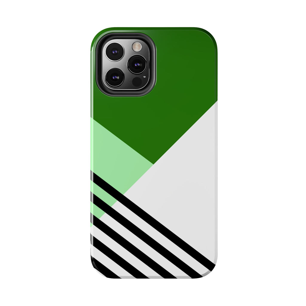 Green Geometric Stripe Phone Case | Tough Phone Cases