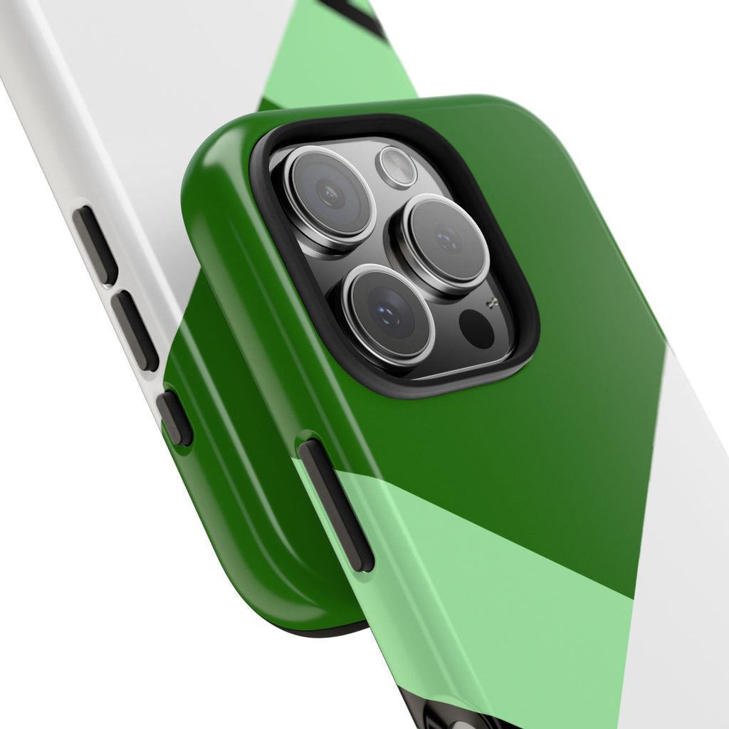 Green Geometric Stripe Phone Case | Tough Phone Cases
