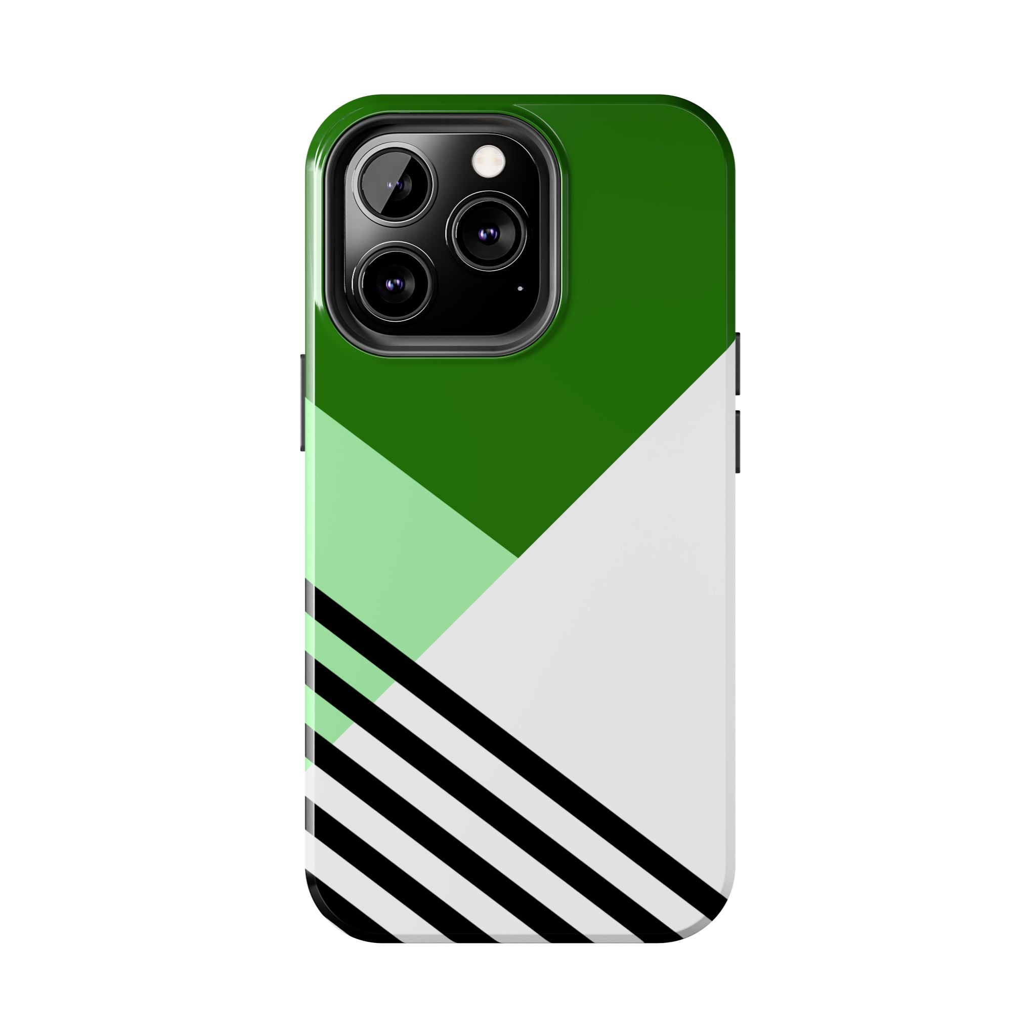 Green Geometric Stripe Phone Case | Tough Phone Cases