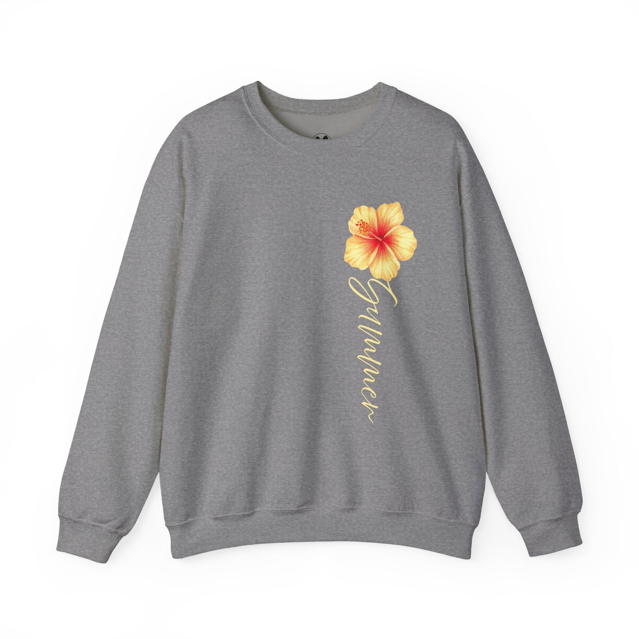 Yellow Hibiscus Floral Crewneck sweatshirt | tropical flower design