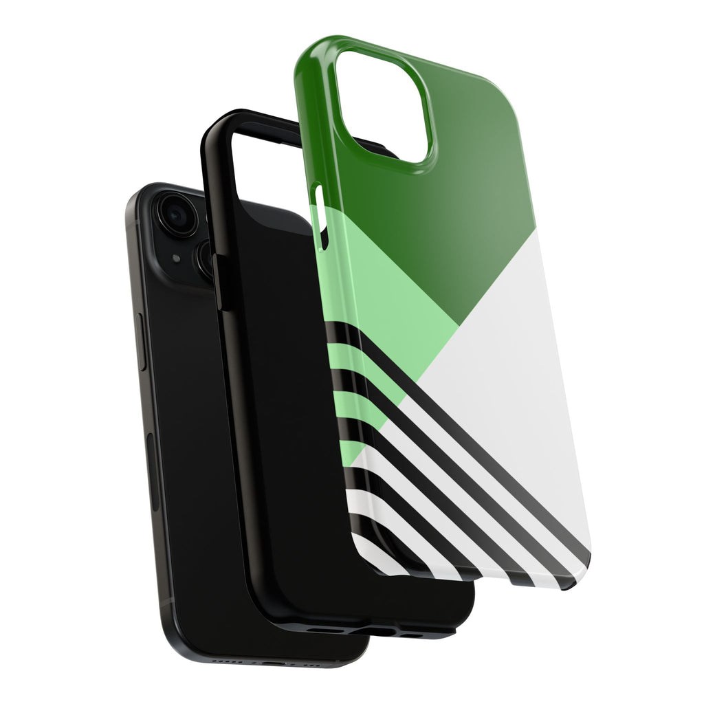 Green Geometric Stripe Phone Case | Tough Phone Cases
