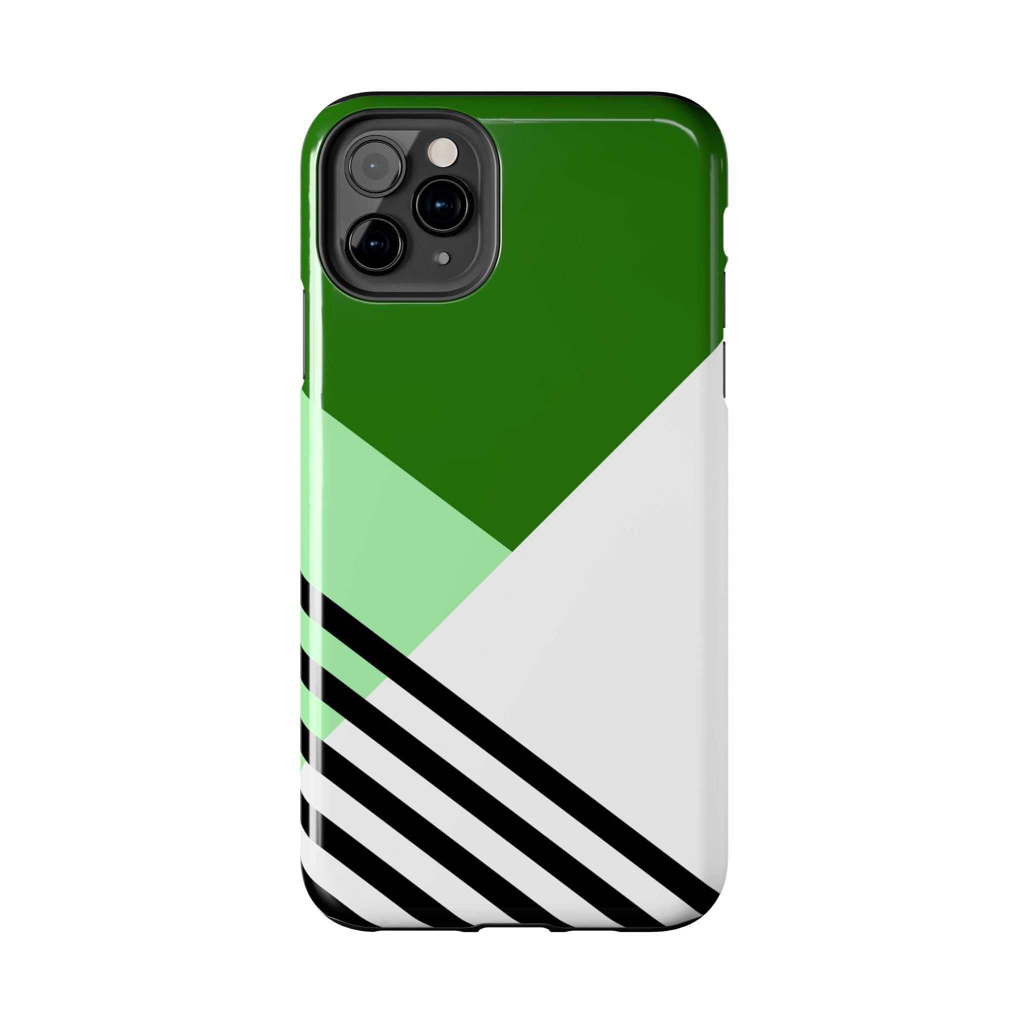 Green Geometric Stripe Phone Case | Tough Phone Cases